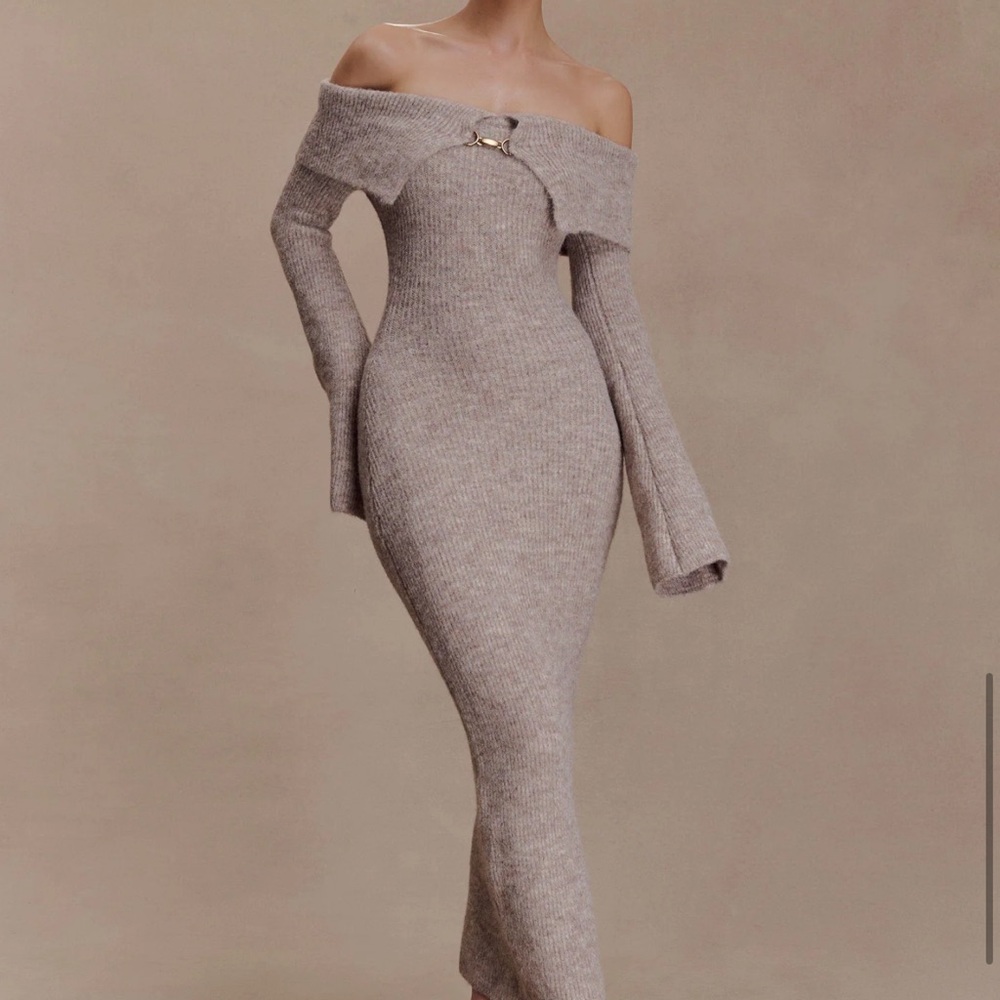Meshki Taupe Knit Dress NWT